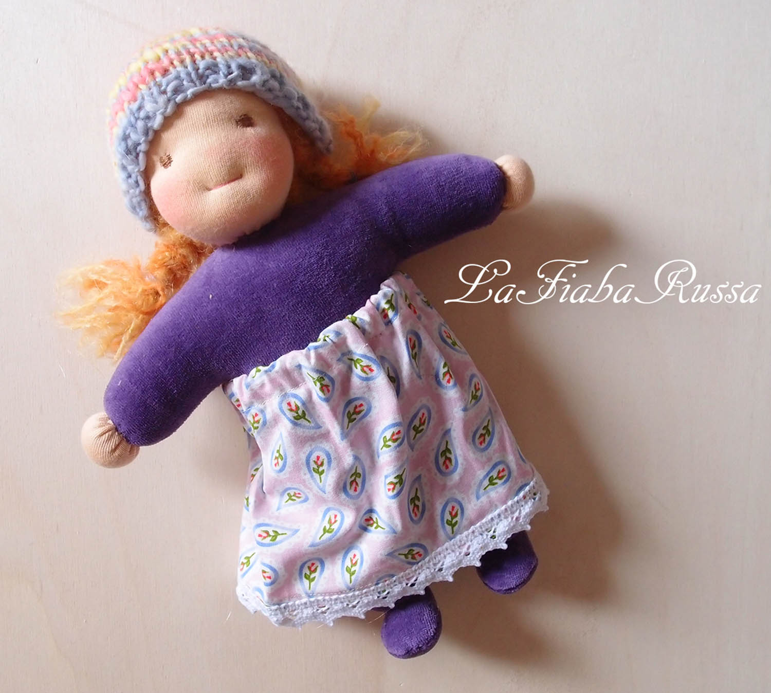 Waldorf doll 10 in waldorf inspired fabric doll gift for kids from LaFiabaRussa
